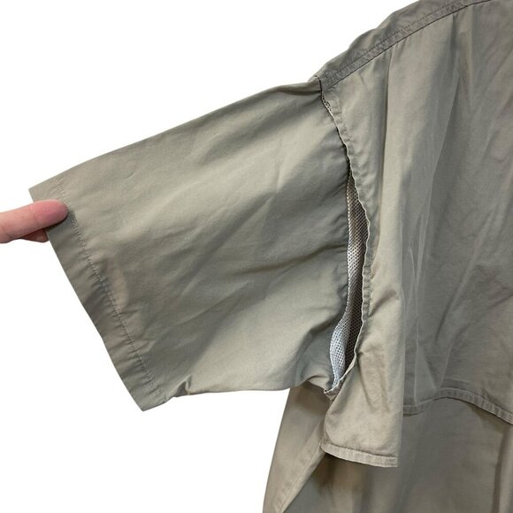 Vintage Columbia PFG Technical Fishing Button Down Shirt Green Cotton Size Large - Picture 10 of 12